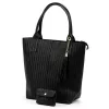 Luka 26-028 fekete női bőr válltáska, shopper 42 x 35 x 16 cm