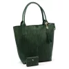 Luka 26-028 női zöld bőr válltáska, shopper 42 x 35 x 16 cm