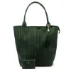 Luka 26-028 női zöld bőr válltáska, shopper 42 x 35 x 16 cm
