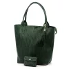 Luka 26-028 női zöld bőr válltáska, shopper 42 x 35 x 16 cm