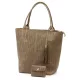 Luka 26-028  női taupe bőr válltáska, shopper  42 x 35 x 16 cm