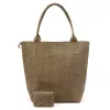 Luka 26-028  női taupe bőr válltáska, shopper  42 x 35 x 16 cm