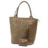Luka 26-028  női taupe bőr válltáska, shopper  42 x 35 x 16 cm