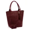 Luka 26-028  bordó női bőr válltáska, shopper 42 x 35 x 16 cm