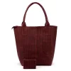 Luka 26-028  bordó női bőr válltáska, shopper 42 x 35 x 16 cm