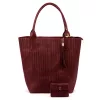 Luka 26-028  bordó női bőr válltáska, shopper 42 x 35 x 16 cm
