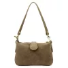 Luka 25-068 női, taupe velúr bőr válltáska 25 x 16 x 5 cm