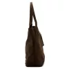 Luka 26-036 barna női velúr bőr válltáska, shopper 40 x 36 x 15 cm