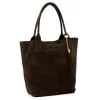Luka 26-036 barna női velúr bőr válltáska, shopper 40 x 36 x 15 cm