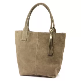   Luka 26-036 taupe női velúr bőr válltáska 40 x 36 x 15 cm