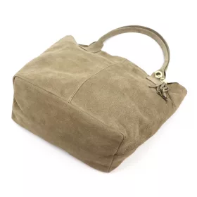   Luka 26-036 taupe női velúr bőr válltáska 40 x 36 x 15 cm