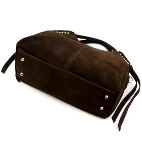   Luka 26-037 sötétbarna női bőr kézitáska, oldaltáska 35 x 23 x 15 cm