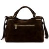Luka 26-037 sötétbarna női bőr kézitáska, oldaltáska 35 x 23 x 15 cm