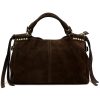 Luka 26-037 sötétbarna női bőr kézitáska, oldaltáska 35 x 23 x 15 cm