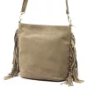 Luka 26-030 taupe női velúr bőr válltáska, oldaltáska 28 x 28 x 15 cm