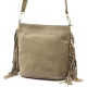 Luka 26-030 taupe női velúr bőr válltáska, oldaltáska 28 x 28 x 15 cm