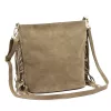 Luka 26-030 taupe női velúr bőr válltáska, oldaltáska 28 x 28 x 15 cm