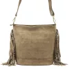 Luka 26-030 taupe női velúr bőr válltáska, oldaltáska 28 x 28 x 15 cm