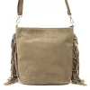 Luka 26-030 taupe női velúr bőr válltáska, oldaltáska 28 x 28 x 15 cm