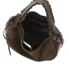 Luka 26-039 barna női velúr bőr válltáska 35 x 22 x 15 cm