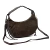 Luka 26-039 barna női velúr bőr válltáska 35 x 22 x 15 cm