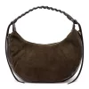 Luka 26-039 barna női velúr bőr válltáska 35 x 22 x 15 cm