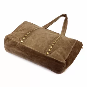   Luka 25-016 taupe női velúr bőr válltáska 47 x 28 x 13 cm