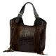 Luka 25-019 CROCO barna női bőr kézitáska 37 x 32 x 13 cm