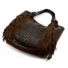 Luka 25-019 CROCO barna női bőr kézitáska 37 x 32 x 13 cm