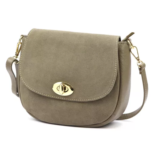 Luka 26-040 taupe női velúr bőr oldaltáska 23 x 20 x 10 cm