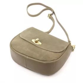  Luka 26-040 taupe női velúr bőr oldaltáska 23 x 20 x 10 cm