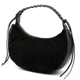   Luka 26-039 fekete női velúr bőr válltáska 35 x 22 x 15 cm