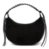 Luka 26-039 fekete női velúr bőr válltáska 35 x 22 x 15 cm