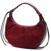 Luka 26-039 bordó női velúr bőr válltáska 35 x 22 x 15 cm
