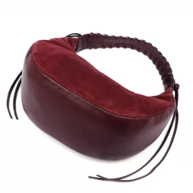   Luka 26-039 bordó női velúr bőr válltáska 35 x 22 x 15 cm