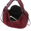 Luka 26-039 bordó női velúr bőr válltáska 35 x 22 x 15 cm