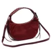 Luka 26-039 bordó női velúr bőr válltáska 35 x 22 x 15 cm