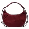 Luka 26-039 bordó női velúr bőr válltáska 35 x 22 x 15 cm