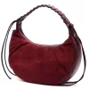 Luka 26-039 bordó női velúr bőr válltáska 35 x 22 x 15 cm