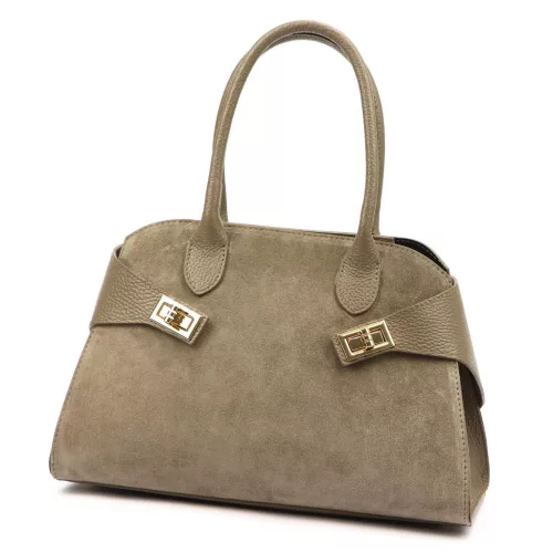 Luka 26-006 taupe női bőr válltáska 32 x 22 x 16 cm
