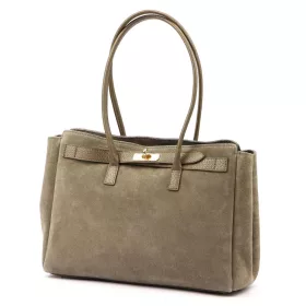   Camilla PREMIUM 10.004 taupe női bőr válltáska 37 x 24 x 14 cm