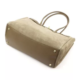   Camilla PREMIUM 10.004 taupe női bőr válltáska 37 x 24 x 14 cm
