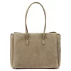 Camilla PREMIUM 10.004 taupe női bőr válltáska 37 x 24 x 14 cm