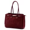 Camilla PREMIUM 10.004 bordó női velúr bőr válltáska 37 x 24 x 14 cm