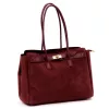 Camilla PREMIUM 10.004 bordó női velúr bőr válltáska 37 x 24 x 14 cm