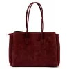 Camilla PREMIUM 10.004 bordó női velúr bőr válltáska 37 x 24 x 14 cm