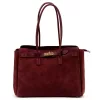 Camilla PREMIUM 10.004 bordó női velúr bőr válltáska 37 x 24 x 14 cm