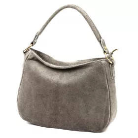   Luka 24-085 GOLD szürke női velúr bőr kézitáska 31 x 23 x 8 cm