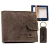Peterson PTN SET-M-N992L-CHM barna férfi marhabőr pénztárca