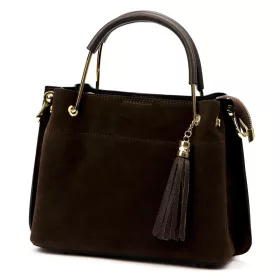   Luka 26-046 barna női velúr bőr kézitáska 26 x 22 x 14 cm